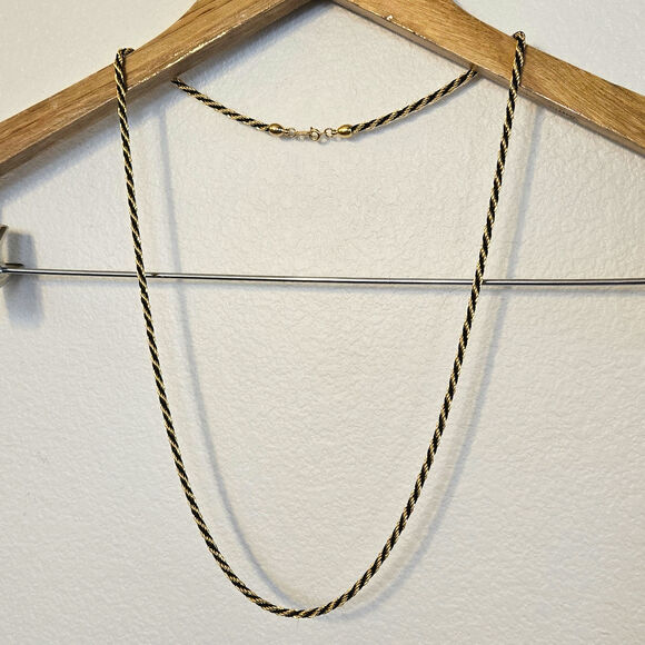 GOLD AND BLACK TWIST CHAIN CLAW CLASP HEAVY - Picture 3 of 4